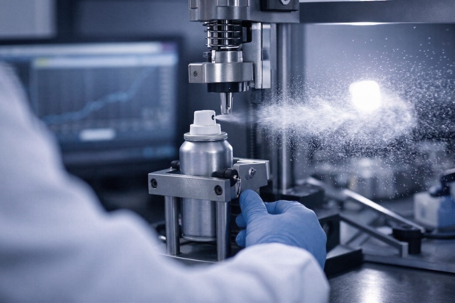 How a spring influences the performance of an aerosol system